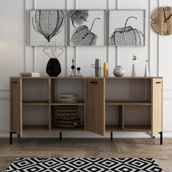 Hanah Home Aurora - 1636 Consola Industrial Bohemia Roble